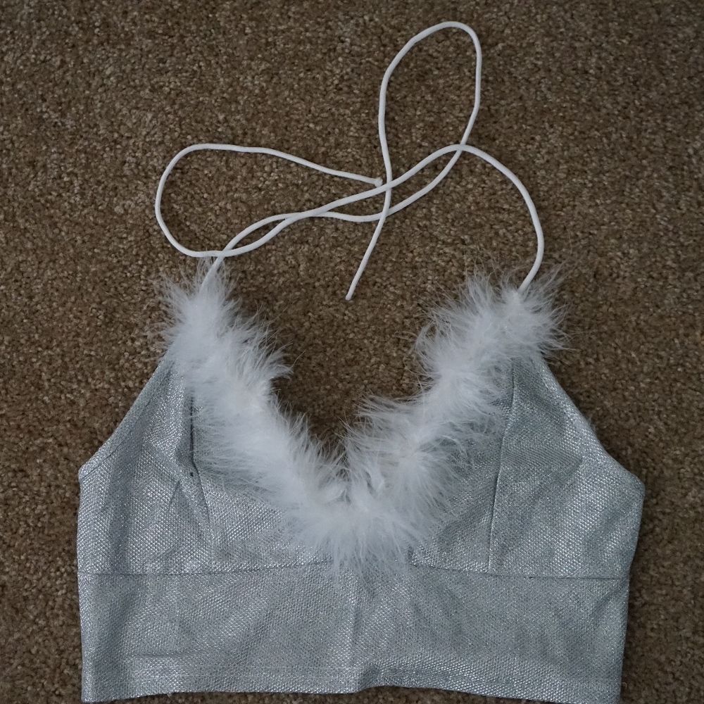 Faux Fur Sparkling Top